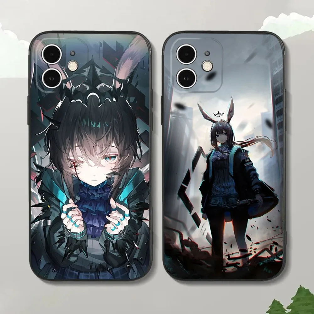 

Game Arknights Phone Case For iPhone16,15,14,13,12 Mini 11 Pro XR,X,XS,MAX 7,8 Plus Silicone Cover Soft Black