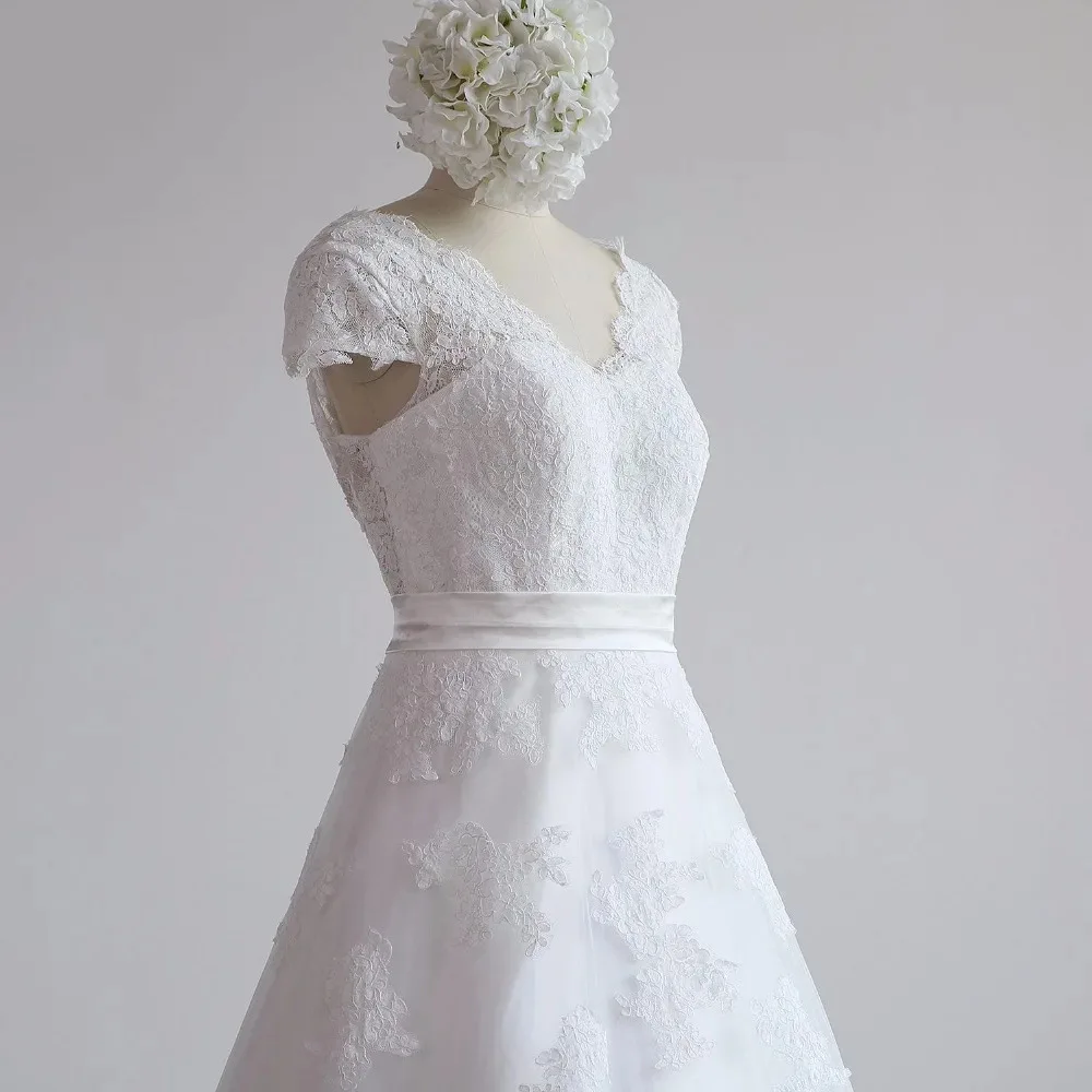 Light Lawn Beach Bridal Wedding Dress 2025 V-Neck Fairy Lace Simple And Elegant Civil Wedding Dresses Party Prom Dress Custom