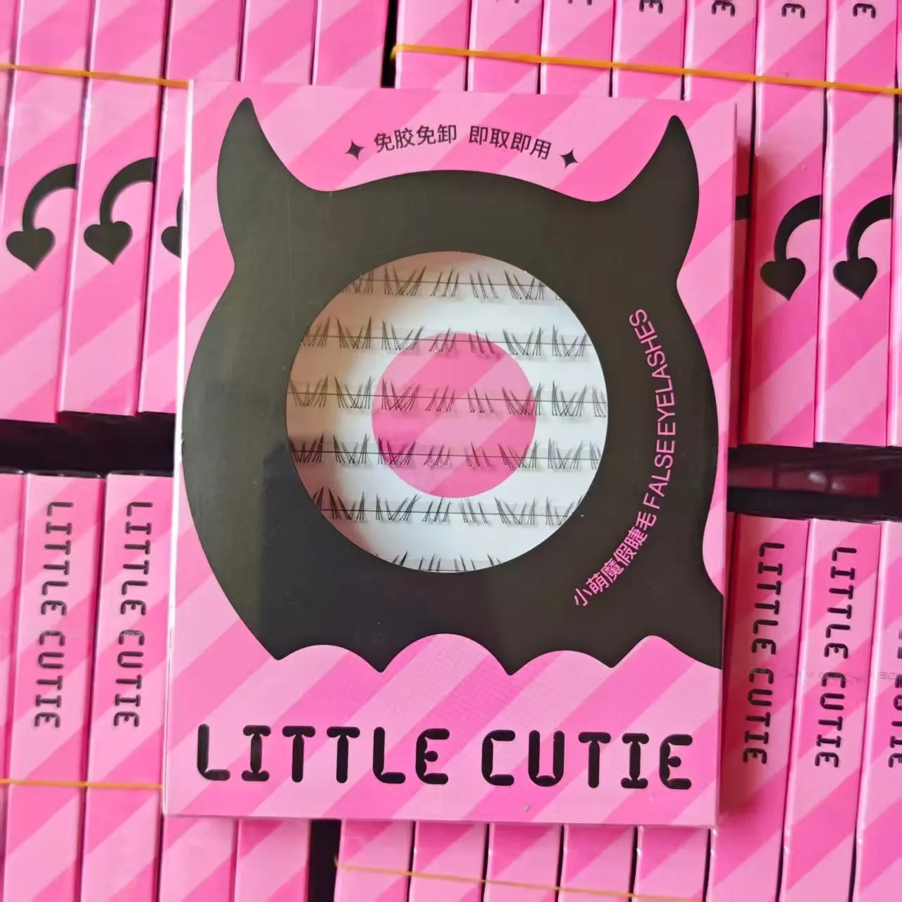 Little Devil Glueless False Eyelashes Natural Spiky Clusters Self-Adhesive Lashes for Daily & Anime Makeup