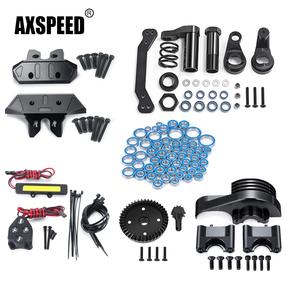 AXSPEED Gearbox Gear Cover Light Group Differential Gear Bumper Bearing Kit Steering Assembly for Sledge 1/8 RC Monster Truck