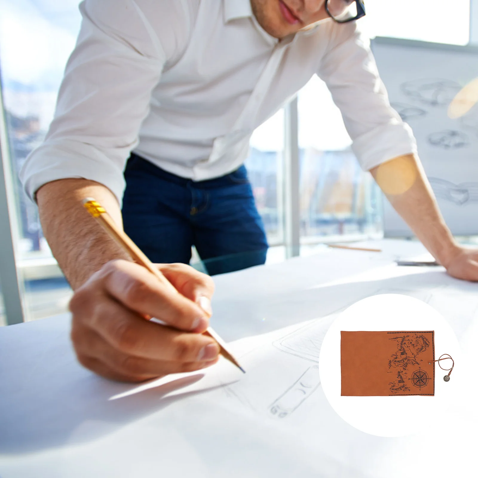 

Smooth Matte Cover Pencil Pouch Vintage Look Rollable Pen Bag with Hand Strap Seam Ideal Gift for Family