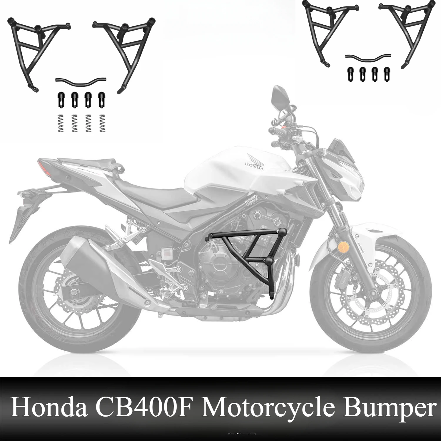 For Honda CB400F Motorcycle Bumper High Carbon Steel Bumper Spring Cushioning and Anti Fall Bumper Body Protection Frame