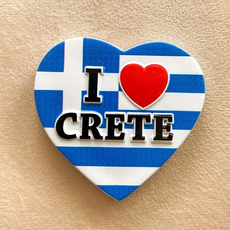

Greek Modern Minimalist Travel Souvenir Creative Heart-shaped Flag 3D Home Decoration3dRefridgerator magnets