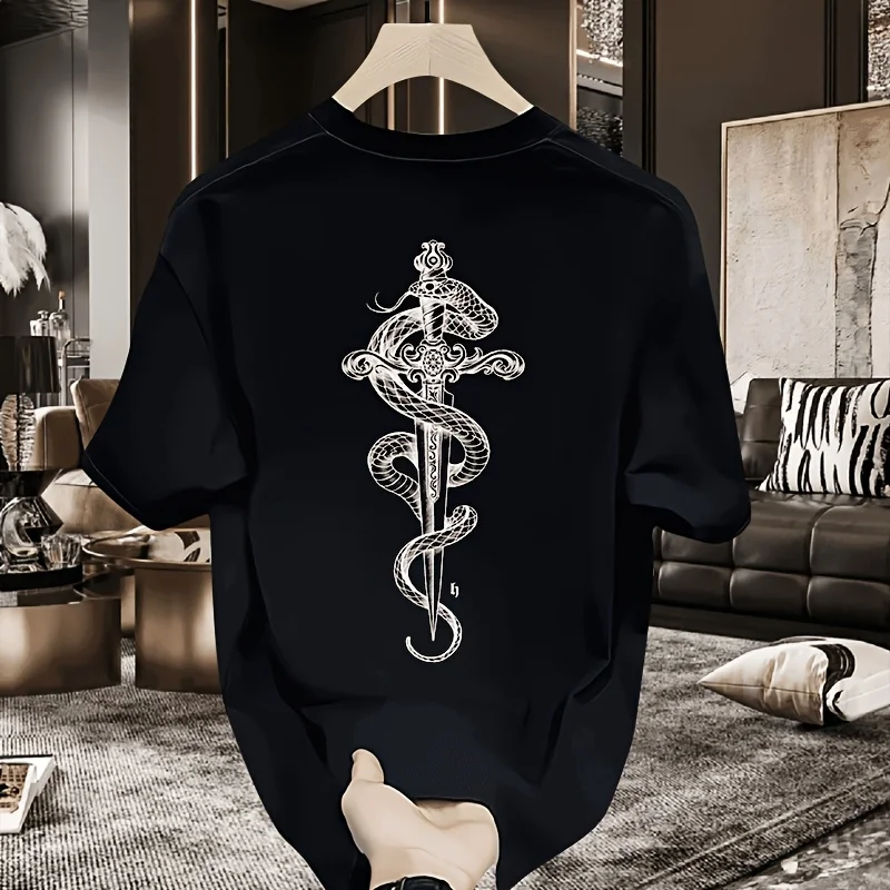 

Змеиный меч с графическим принтом, летние, осенние и зимние повседневные и удобные мужские и женские футболки из чистого хлопка