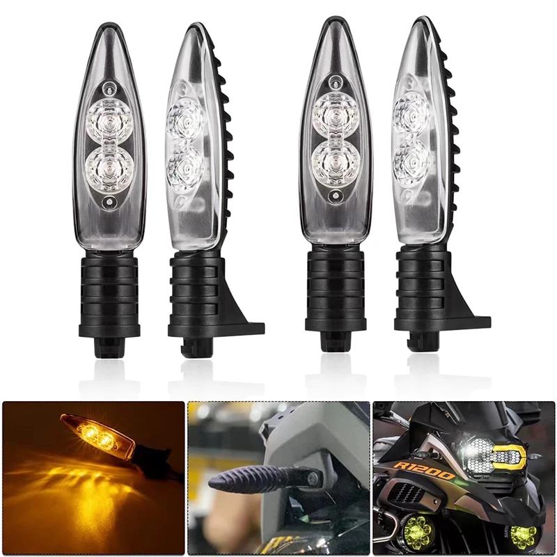 Motorcycle Turn Signal Light Front LED Blinkers Indicators for BMW F650GS F700GS F800G F800R F800S F800ST HP2 Sport K1200R Amber