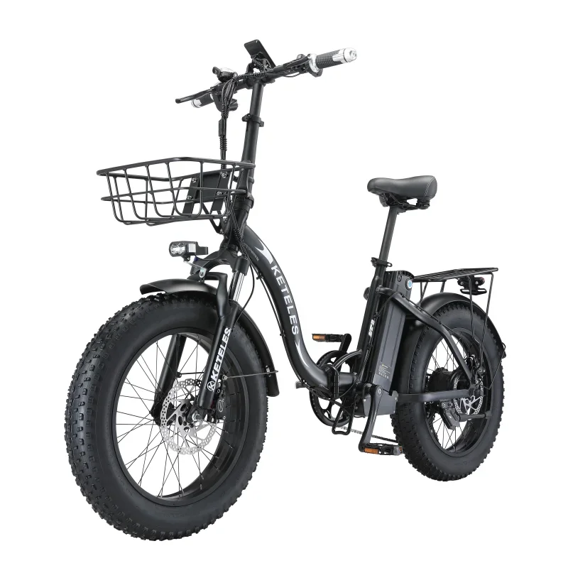 KF9 1000W Motor E-Bikes KETELES 48V 35AH Lithium Battery Rear Hub Motor Electric Bicycle 20 inch Fat Tire Folding Electric Bike