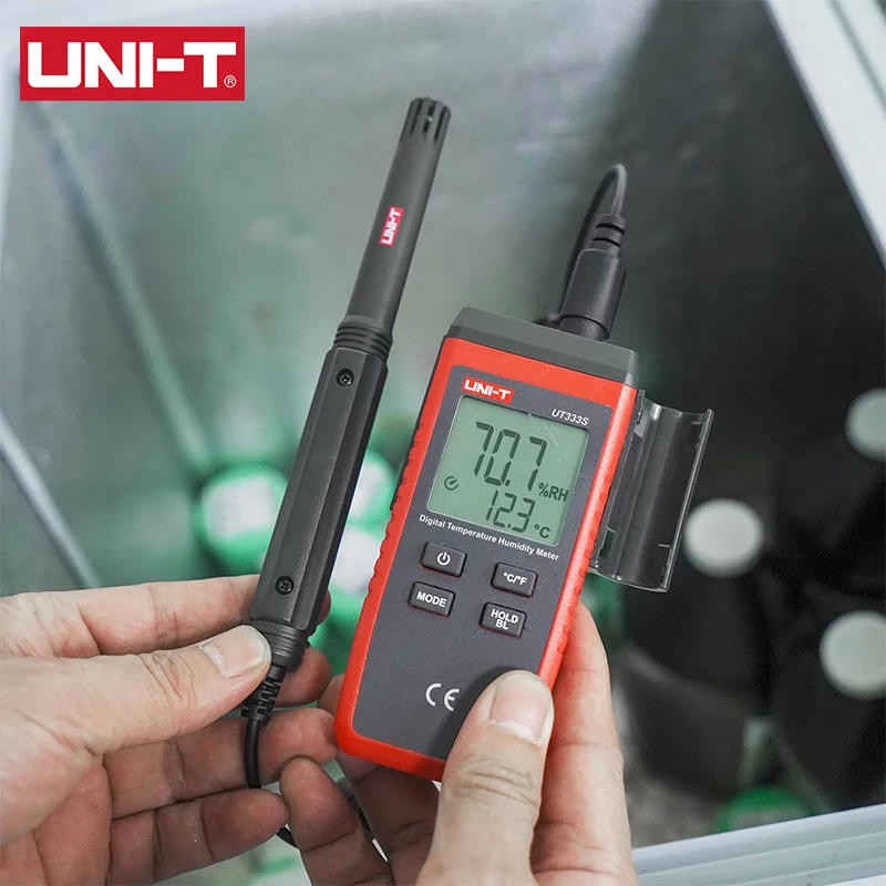 UNI-T UT333S البسيطة درجة الحرارة الرطوبة متر في الهواء الطلق الرطوبة الزائد إشارة LCD الرقمية الحرارية الرطوبة