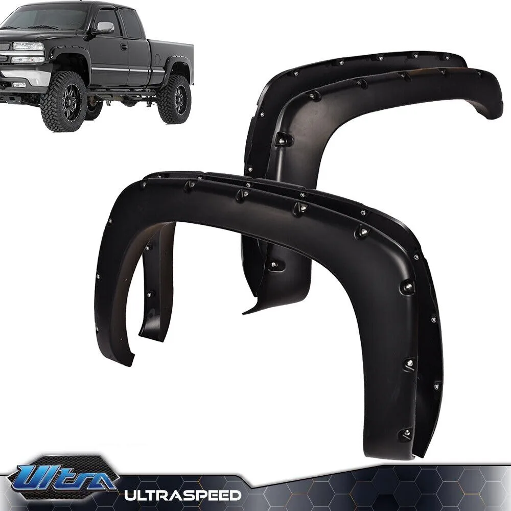 Fit For 1999-2006 Chevy Silverado GMC Sierra Pocket Style Rivet Fender Flares 4PCS United States