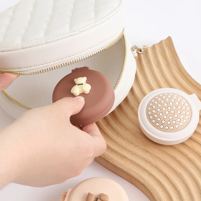 With Mirror Air Bag Hair Comb Fashion Anti Static Mini Bear Portable Foldable Children Air Cushion Comb Massage Hairbrush