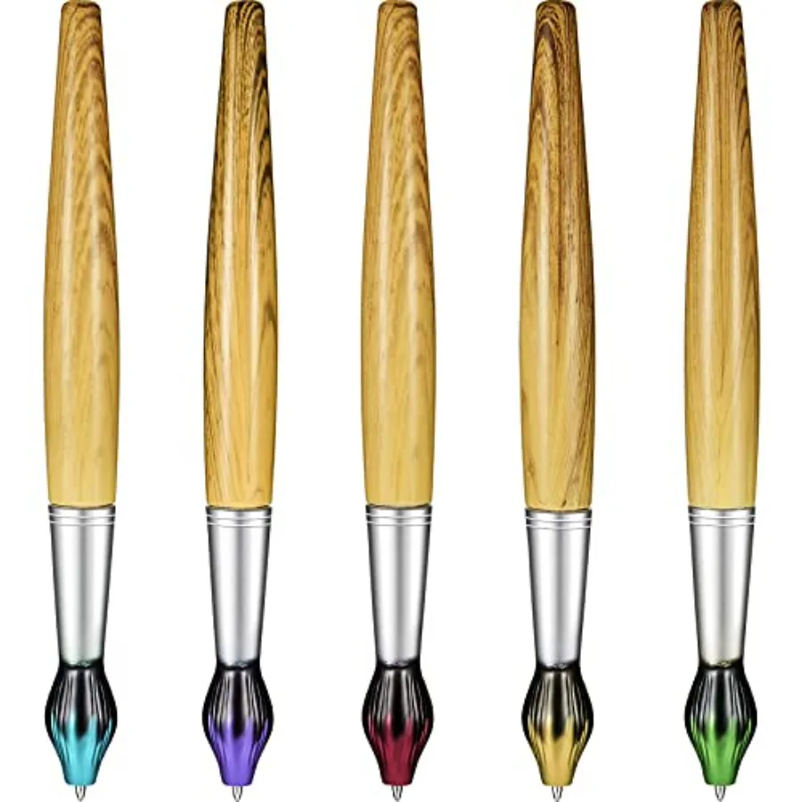 

Paintbrush Pens Bamboo Paint Brush Shape Retractable Novelty Ballpoint Pens Appreciation Gifts for Art Teachers Art Themed Part