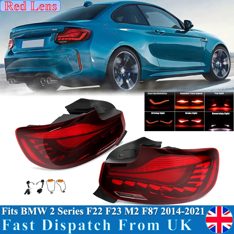 

Для BMW 2 серии 2014-2020 F22 F23 M2 230i M240i задний фонарь в сборе GTS красные светодиодные задние фонари лампы автозапчасти автомобильный задний фонарь