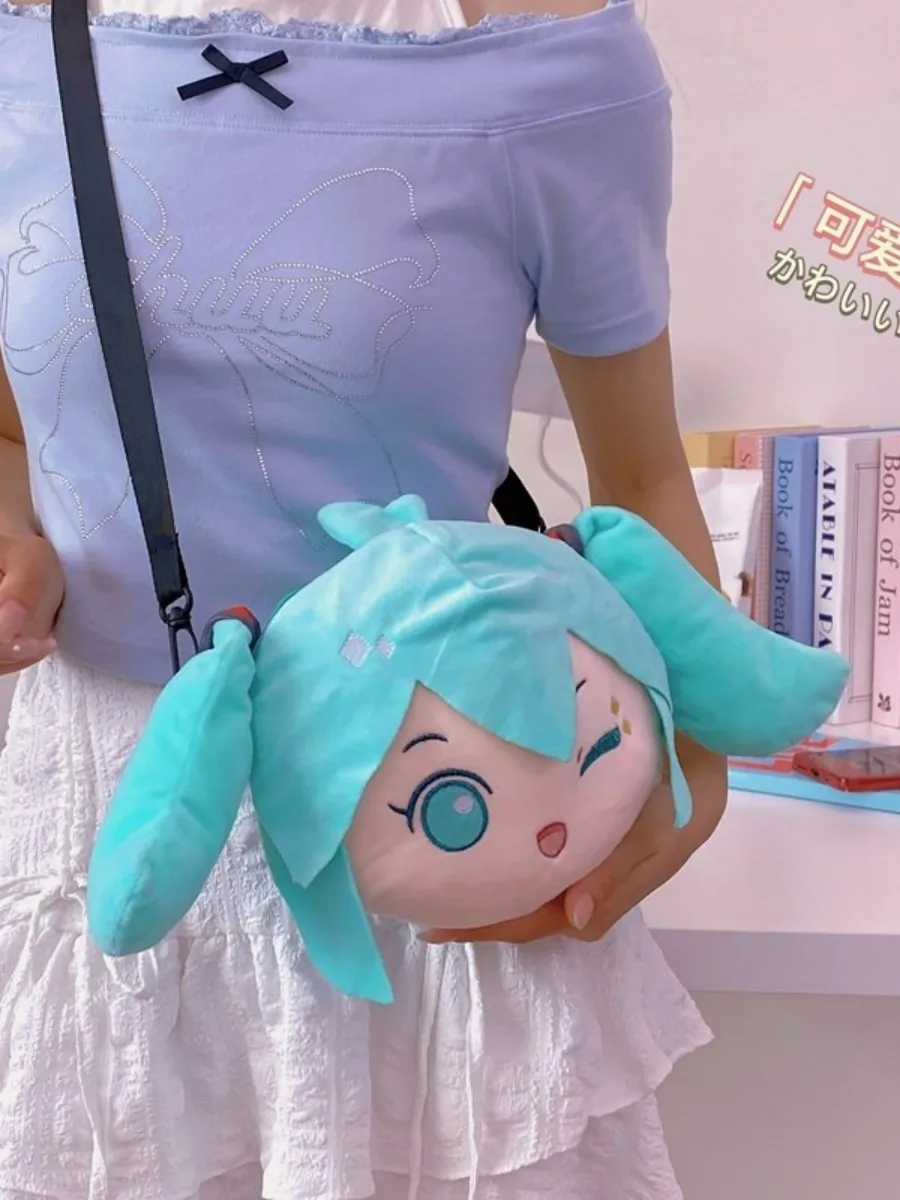 Hatsune Miku Shoulder Bag New Backpack Cute Anime Girl Plush Cartoon Kawaii Knapsack Student Bag Packet Gifts Toys view 6