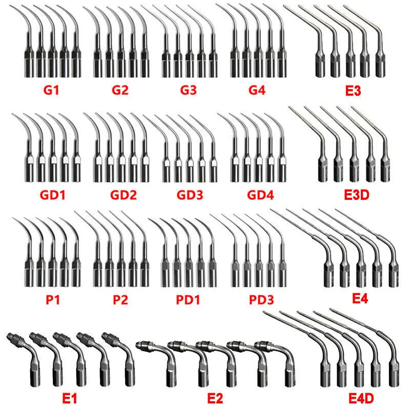 치과용 초음파 스케일러 팁, 우드페커 및 EMS 핸드피스 스케일링 G1 G2 G3 G4 P1 P3 E1 E2 에 적합