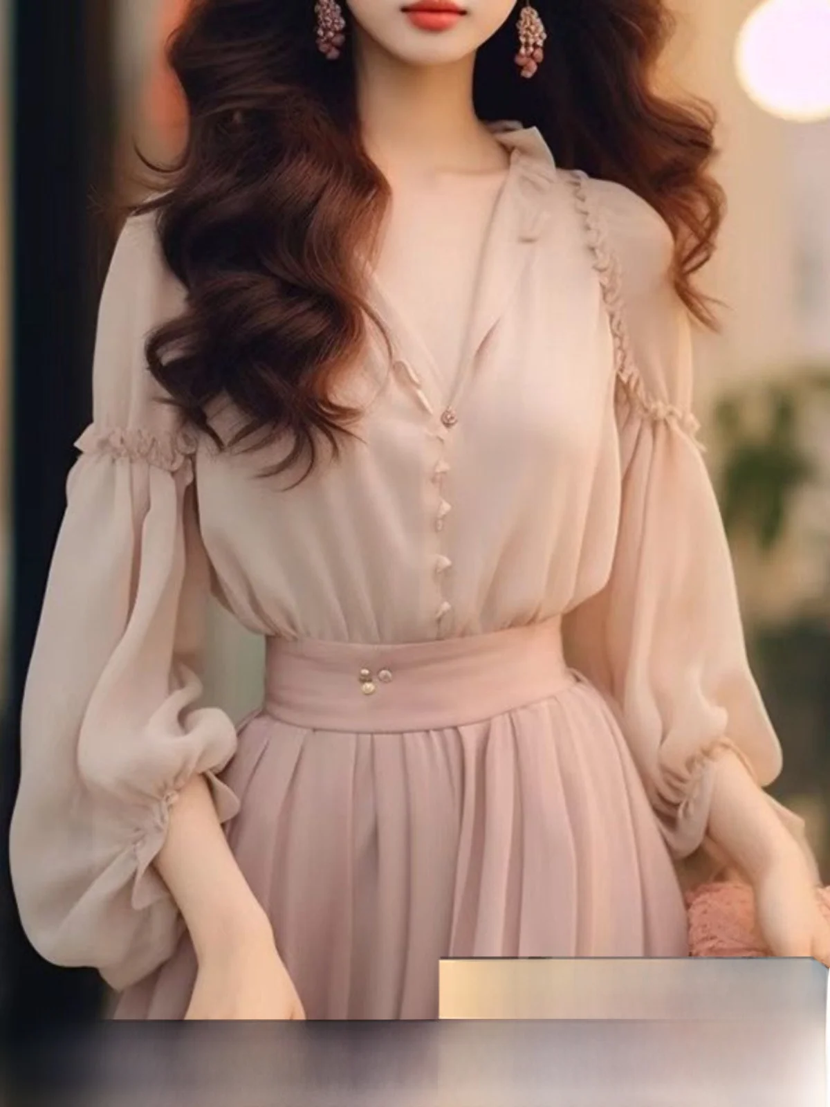 

Spring Autumn 2026 New Women's Fashion Set Elegant Goddess Style High-End Chiffon Halter Neck Dress Two-Piece Suit
