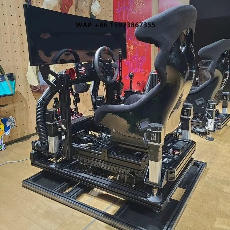 Simulador de Conducción Profesional de Aluminio 4080, Simulador de Carreras RC, Volante, Pedales y Palanca de Cambios, Chasis de Simulación de Carreras