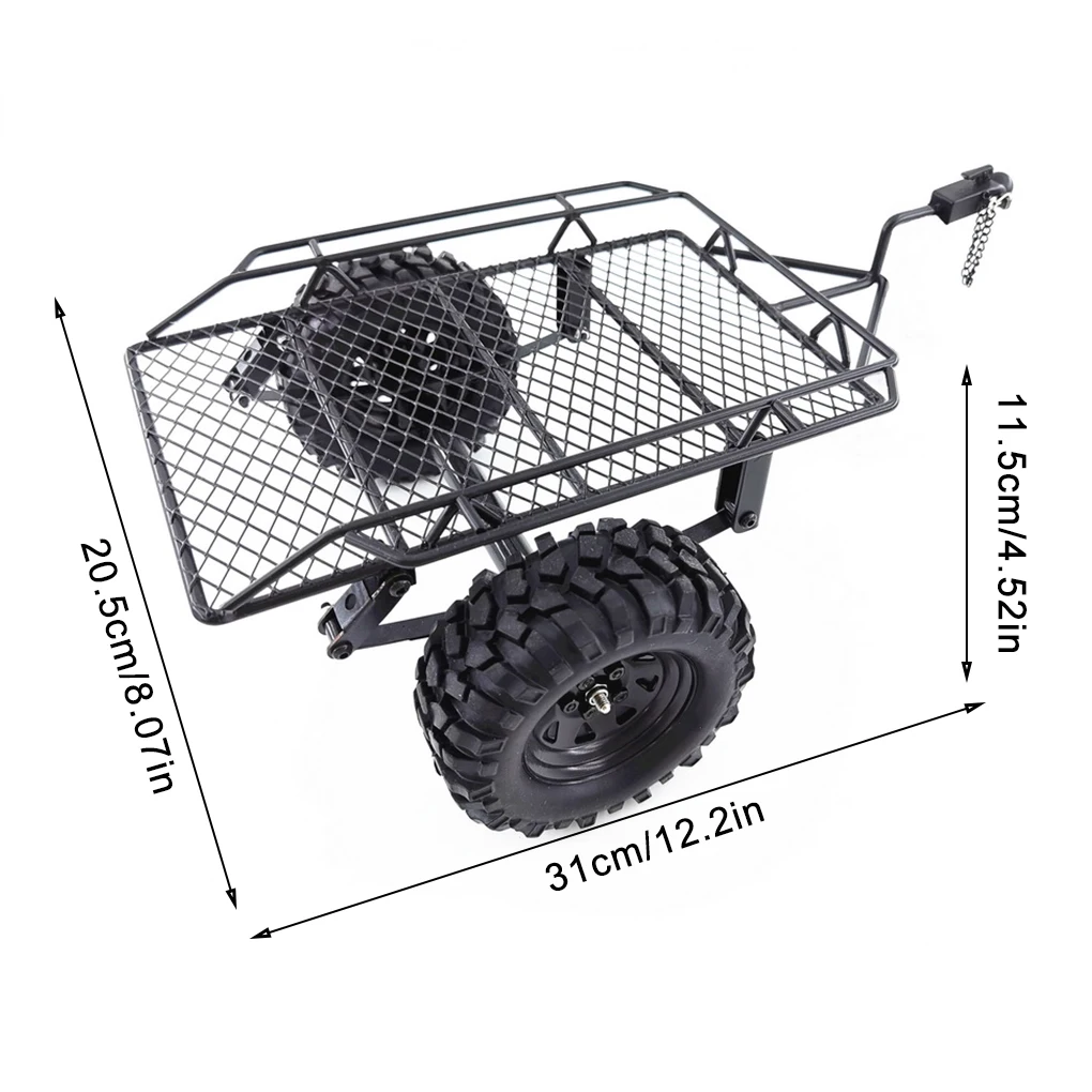 RCGOFOLLOW metalowa ramka do przyczepy RC symulacja dla 1/10 samochód Rock clawler zdalnie sterowany Truck Trail Trxs TRX-4 TRX4 osiowy SCX10 RC4WD D90 CC01