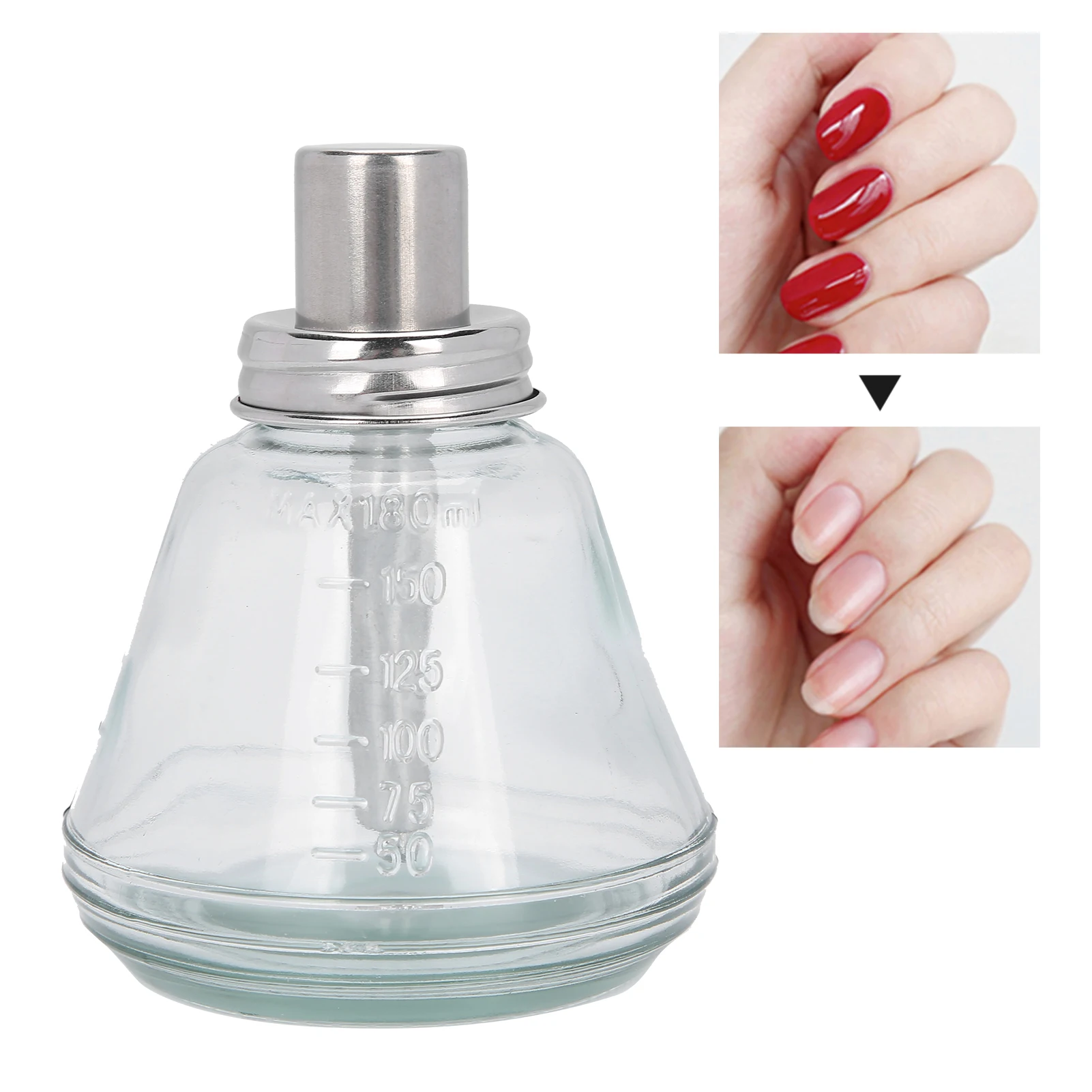 Press Pump Dispenser Press Type Liquid Pump Dispenser Nail Polish Remover Refillable Bottle 180ml (Aluminum ) Pump Dispenser