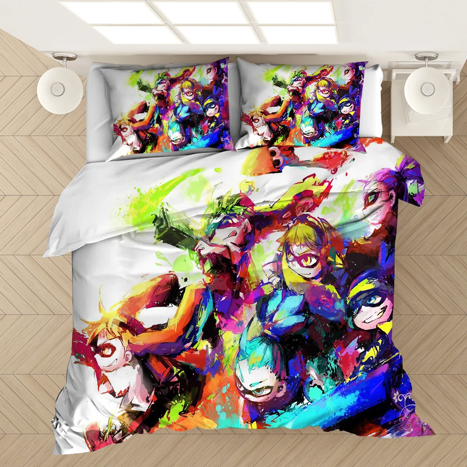 3D Printed Cartoon Game Bedding Set Kids Popular Splatoon Duvet Covers Pillowcases Comforter Bedding Set Bedclothes Bed Linen