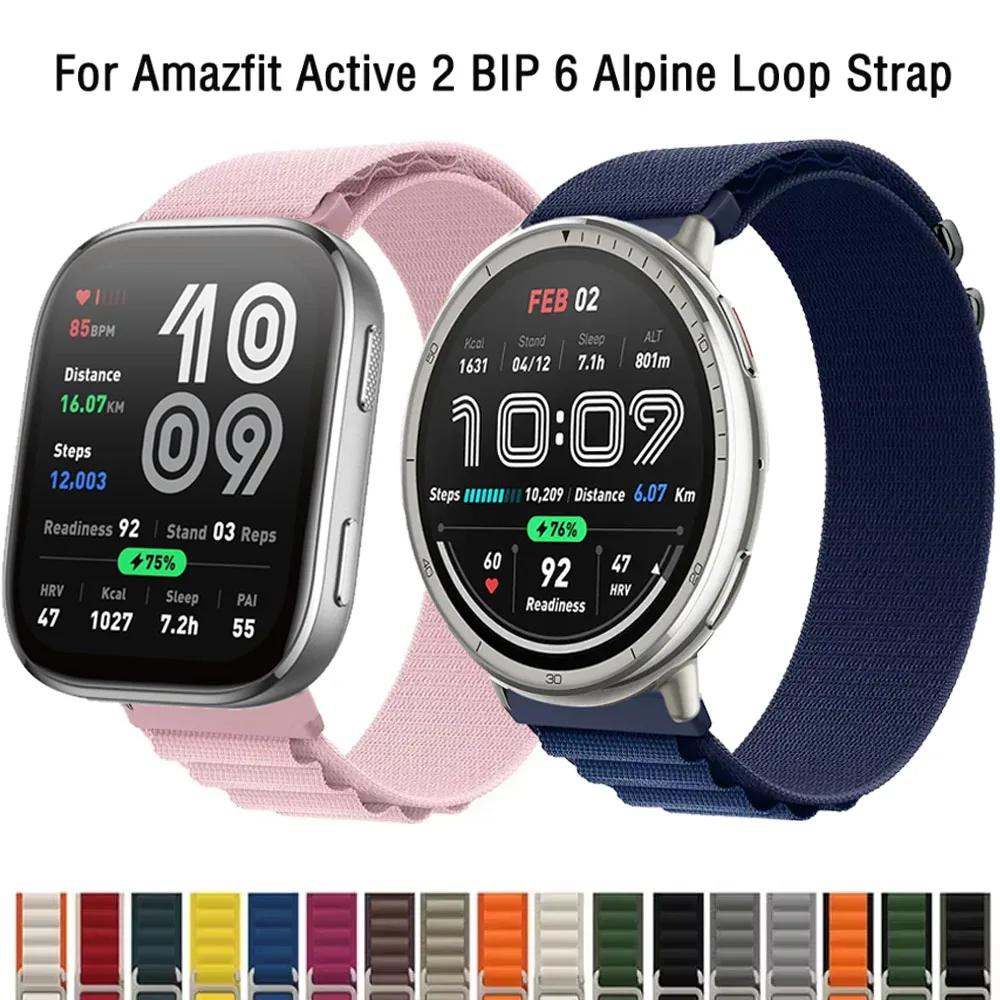 

22mm 20mm Alpine Nylon Strap for Amazfit Active 2/GTR 4 3 2e Official Sports Comfortable Replaceable Band Amazfit GTS 2 3 4 Mini