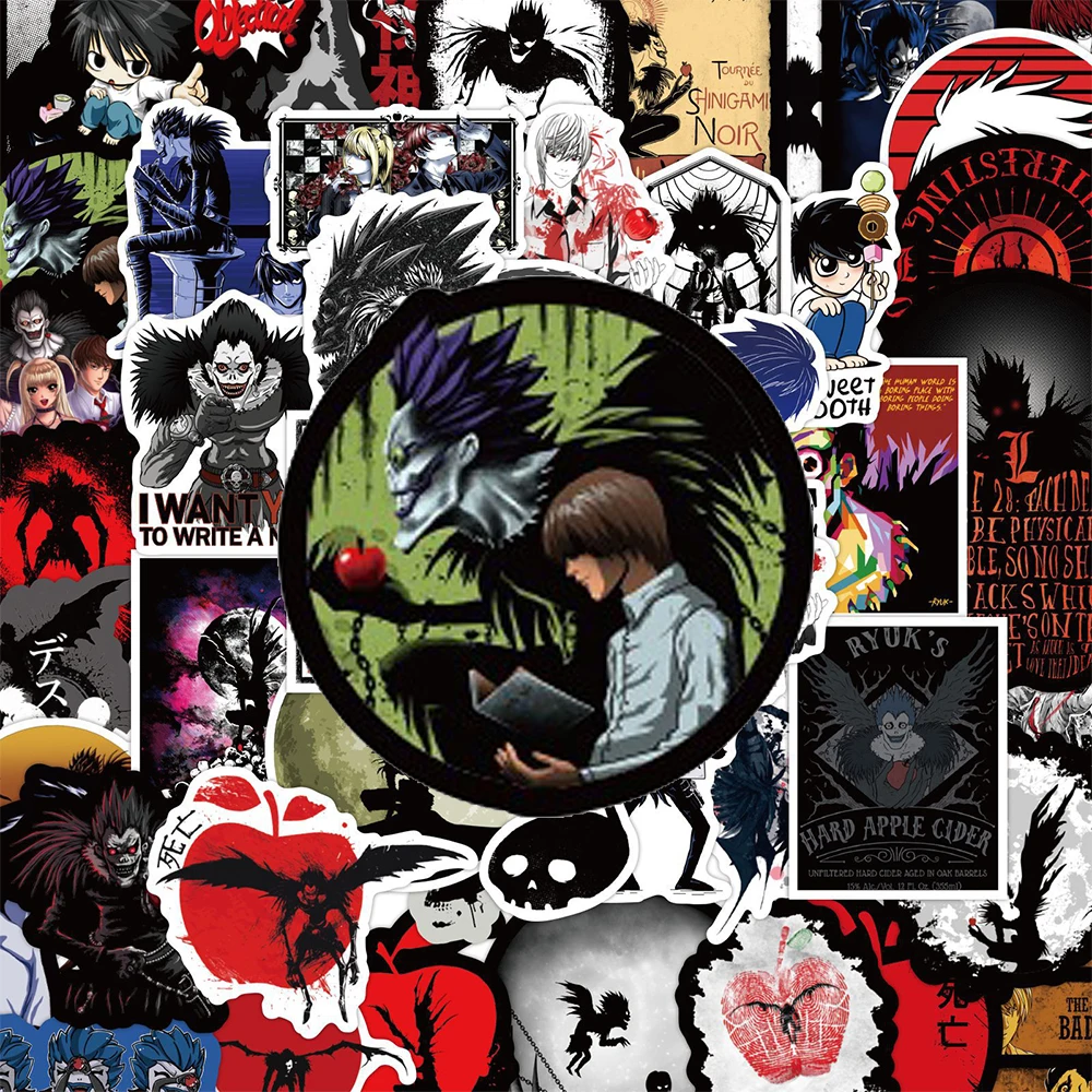 10/30/50 Stück Anime Death Note Aufkleber Yagami Light Coole Cartoon-Sticker Spielzeug DIY Koffer Helm Handy Wasserdichte Graffiti-Aufkleber