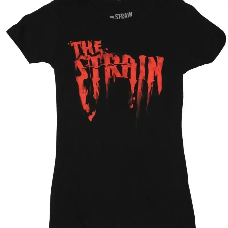 The Strain Girls Juniors T Shirt Dripping Red Title Screen Logo Pic