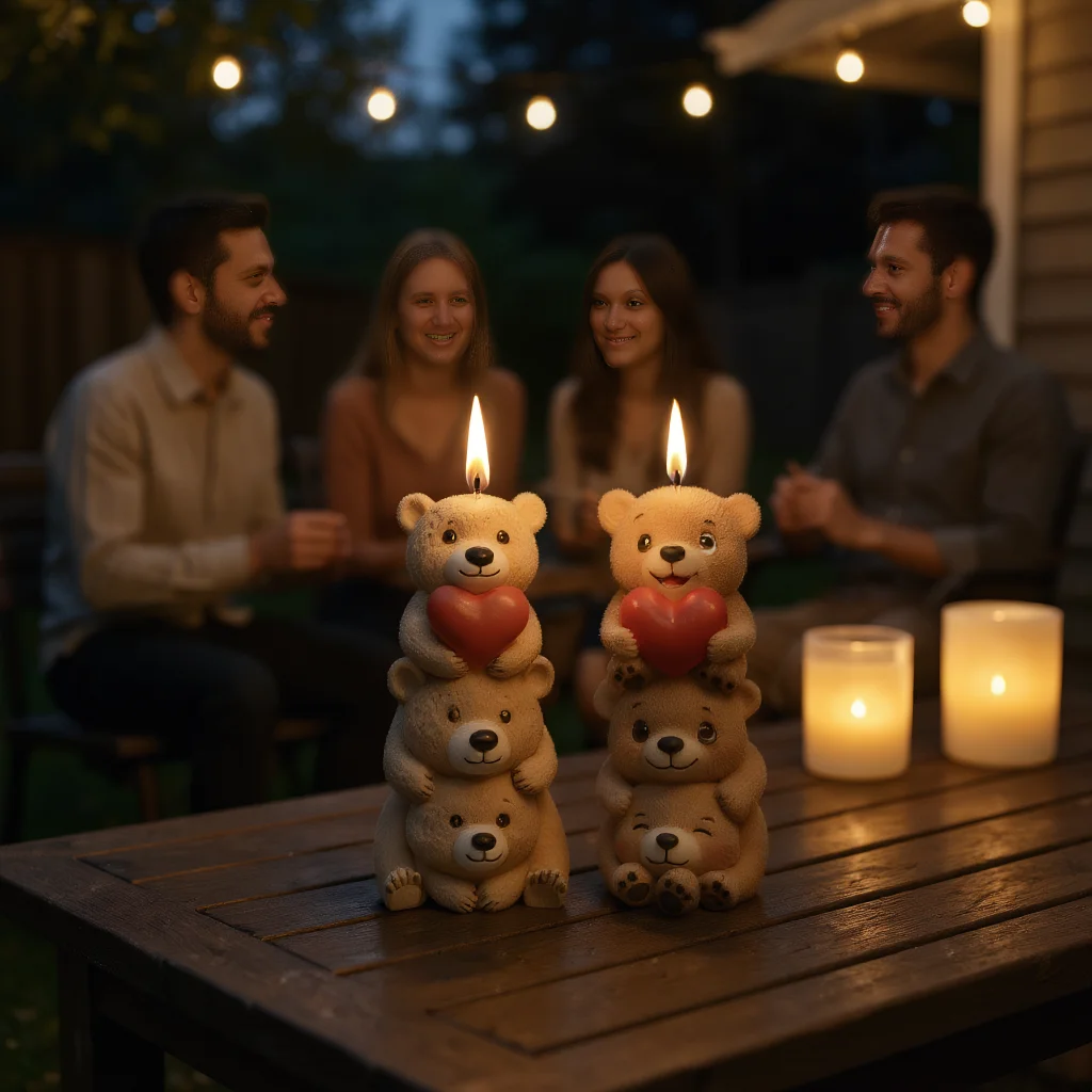 

DIY Stackable Bear Scented Candle Silicone Mold Ornament Handmade Plaster Diffuser Stone Soap Molds for Candles Making Supplies