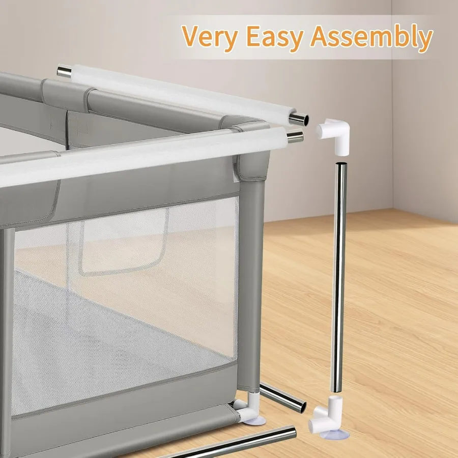 Box per bambini extra large al limone acido da 79x71 pollici con tappetino da gioco e recinzione per cancello di sicurezza per uso interno ed esterno Include 50 Ocean Bal