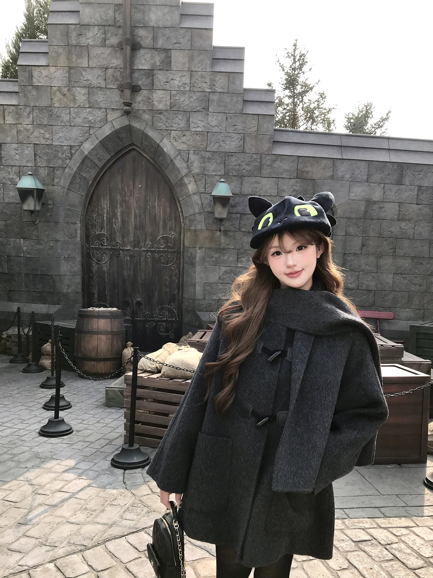 

Initial Dr POKEMENG Witch Yeo Hye Woolen Coat Scarf Double-sided Autumn Winter Coat Outerwear Full Wool Australian Wool