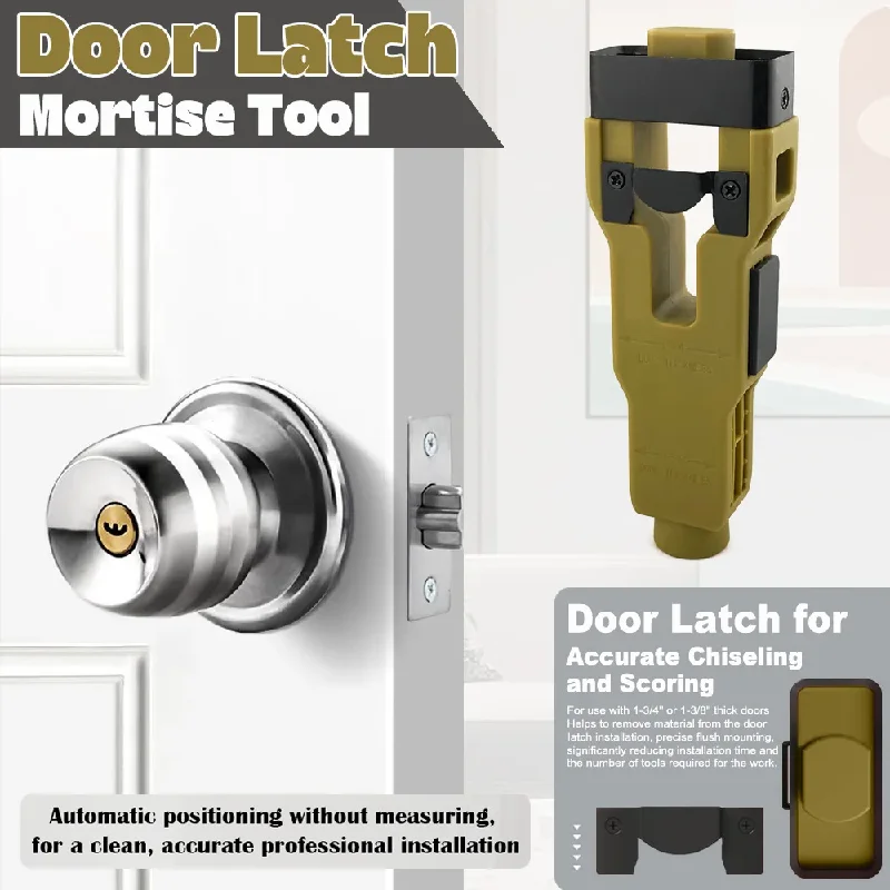 Portable Door Strike Latch Mortising Tool Kit Wood Tenon Groove Locator Efficient Material Removal for Door Lock Fitting