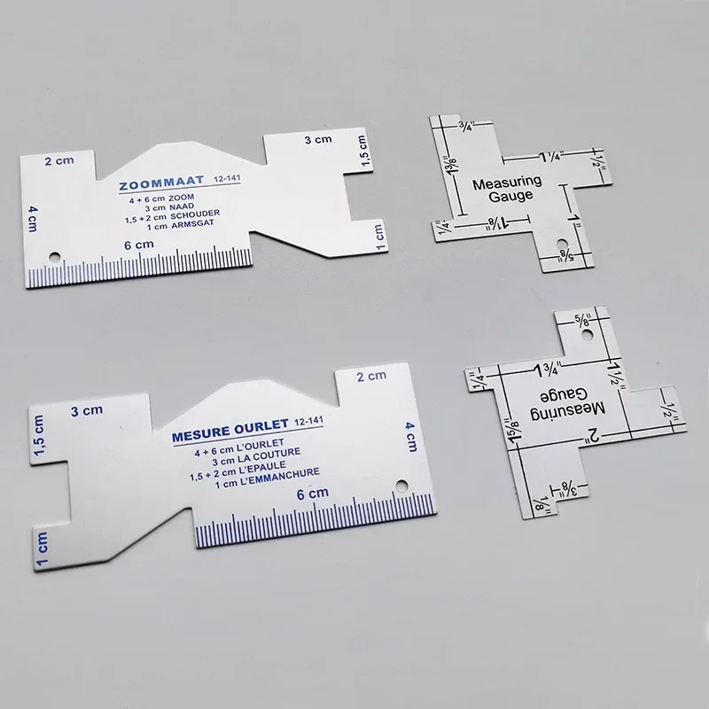 1Pc Metal Measuring Gauge Quilting Ruler Hand Sewing Templates Ruler Sewing Gauge for Patchwork Sewing Tool Accessory