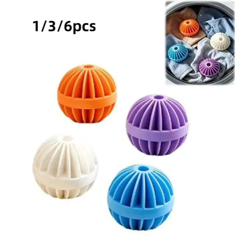 1/3/6Pcs Anti Winding Laundry Ball Circular Pure Cleaning Balls Household Washing Machine For Dirt Removal And Knotting Gadgets