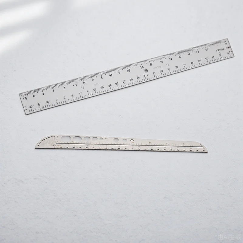 

1pc Multipurpose Protractor Ruler Stainless Measuring Tool For Drawing Office School Home Outdoor Use Student