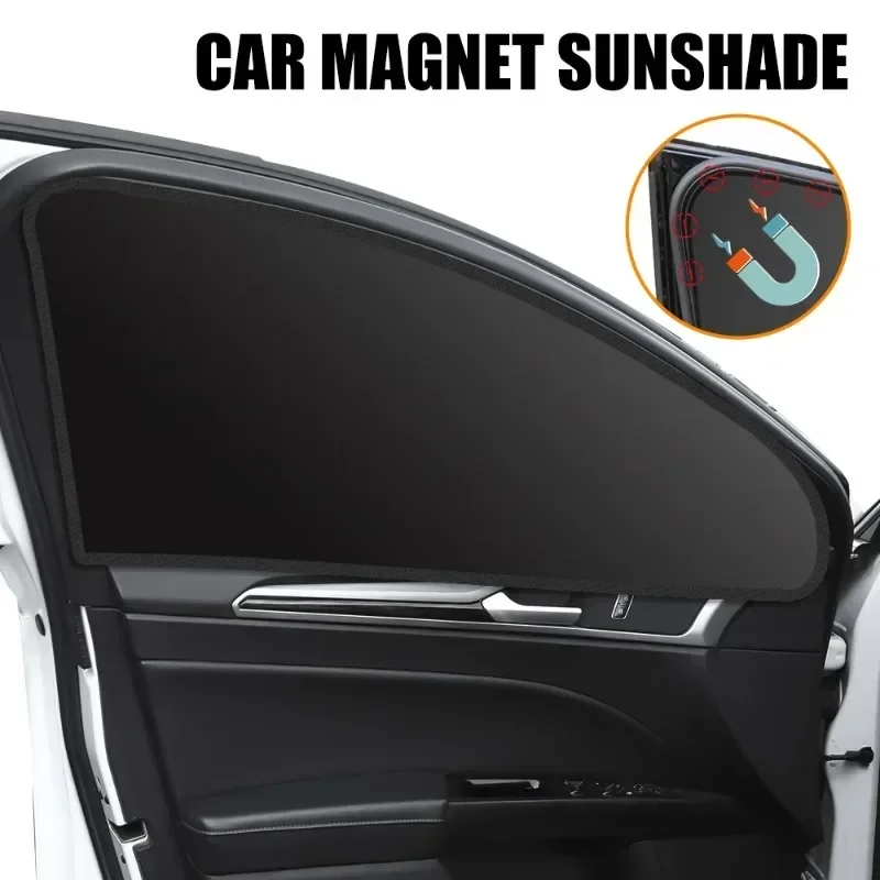 Magnetic Car Sunshade Covers Side Window Screen Door Cover Magnetic UV Blocking Car Curtain Black Mesh Sunshade Auto Accessories