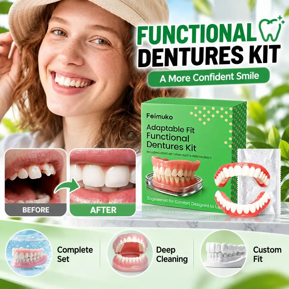 Comfortable Denture Set for Stable Fit And Enhanced Smile Aesthetics - Cosmetically Fitted False Teeth Dental Supplies
