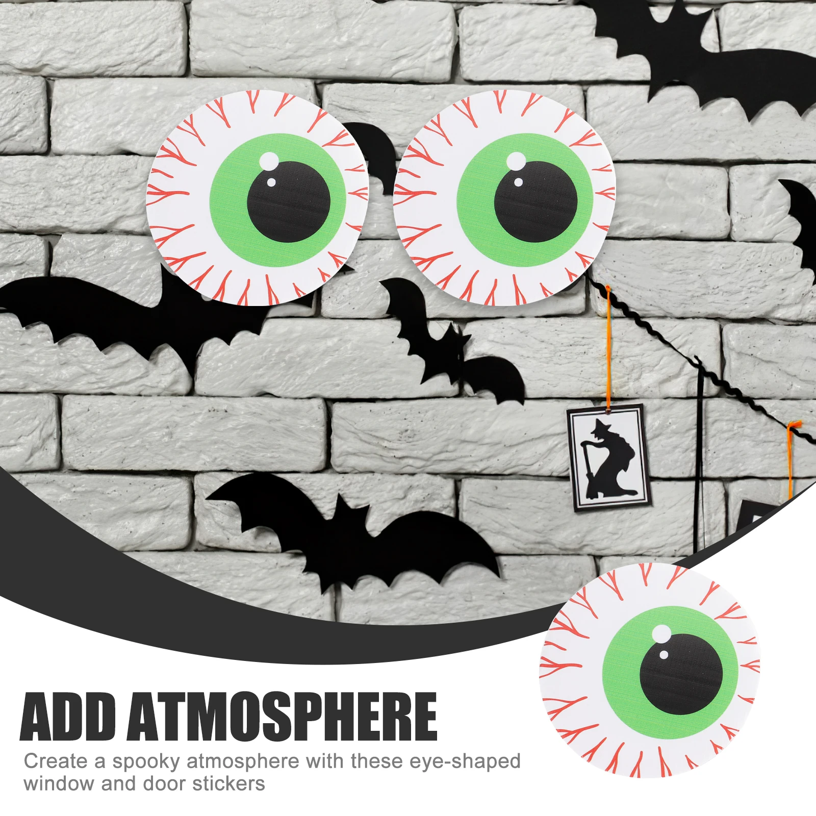 

2 Pcs Horror Eye Decoration Stickers Halloween Decorations Eyeballs Window Clings Décor Fairy