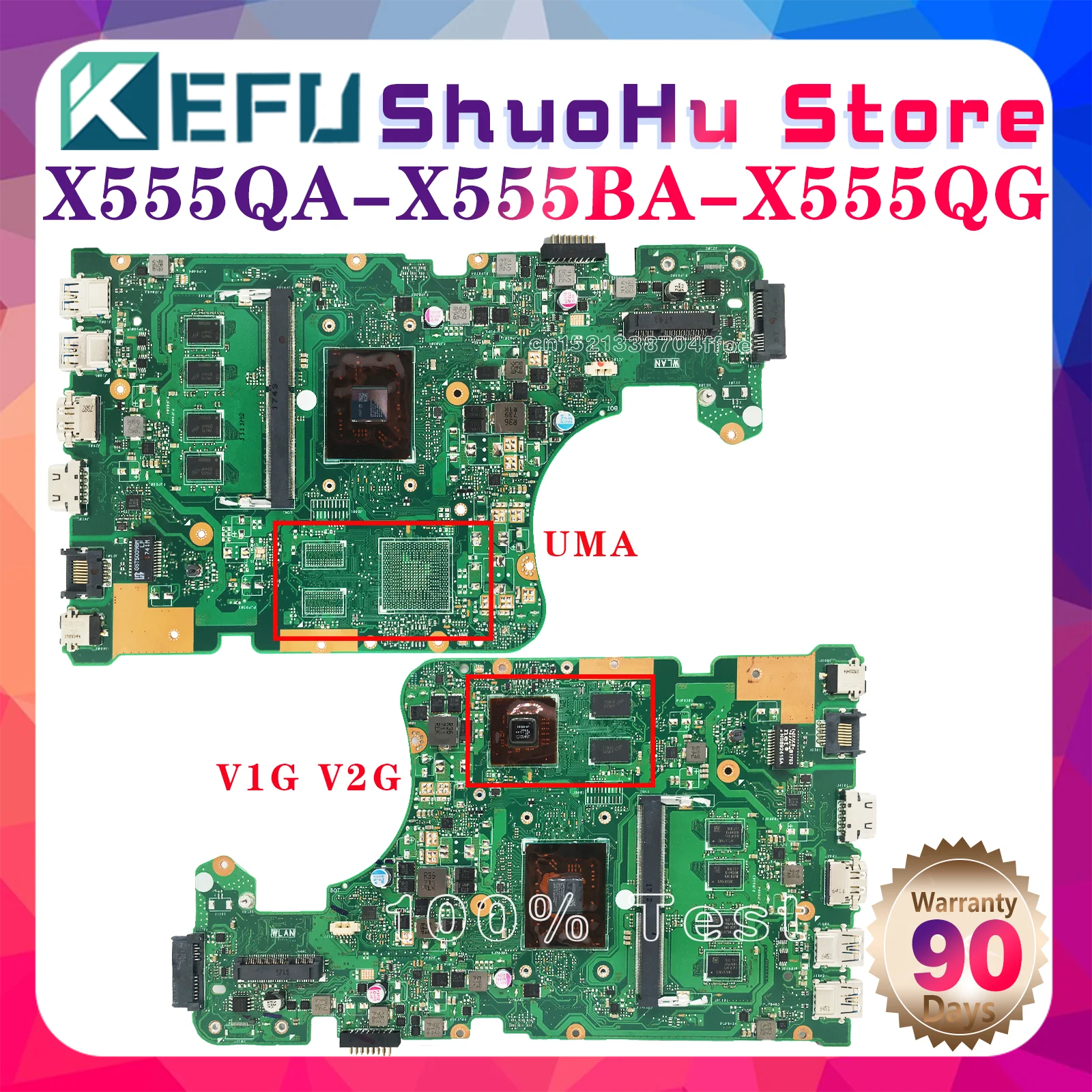 Placa base para ordenador portátil X555QA X555BA X555QG para ASUS X555BP A555Q A555B X555B X555Q E1 E2 A6 A9 A10 A12 FX-9800P 4G/8G-RAM