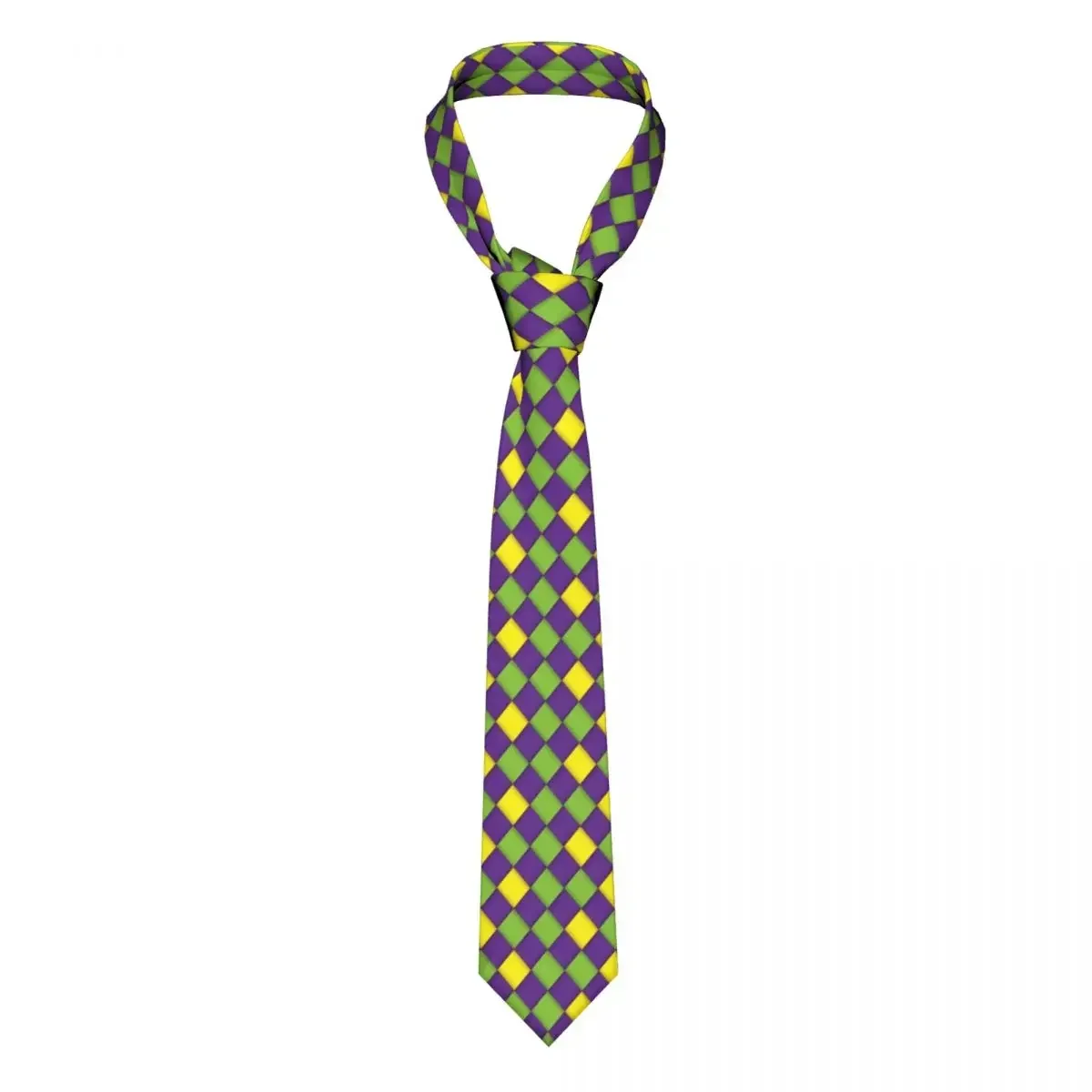 Casual Arrowhead Skinny Mardi Gras Wicker Pattern Necktie Slim Tie For Party Formal