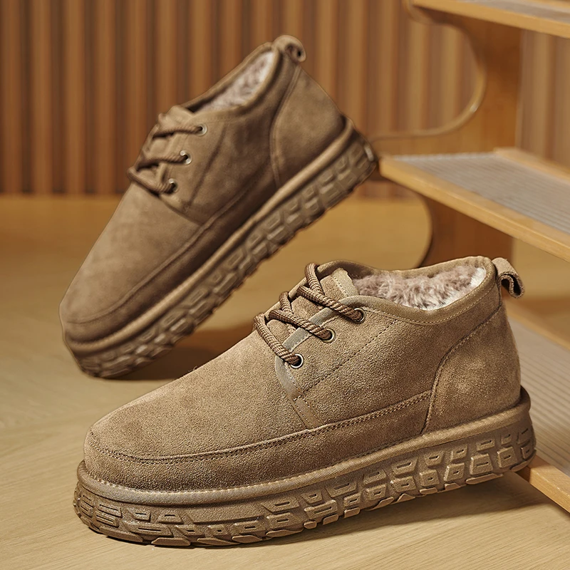 

2025 Men’s Heavy-Duty Snow Boots, Warm Cuff & Thick Soles, Anti-Skid for Thanksgiving, Fashionable & Easy Clean for Daily Wear