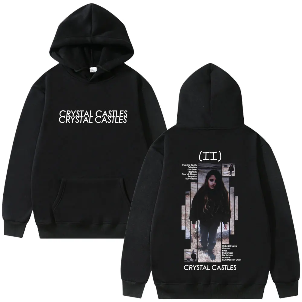 

Crystal Castles II Album Graphic Hoodie Men Women Vintage Hip Hop Rock Streetwear Unisex Fashion Oversized Long Sleeve Hoodies