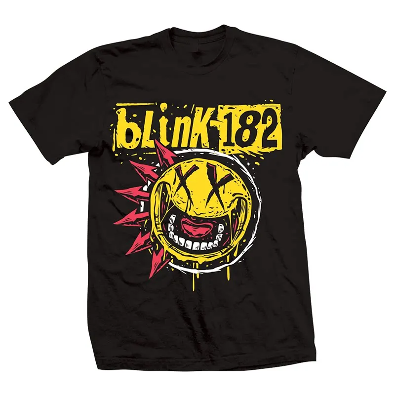 Hot Blink 182 - The Smiling Punk Rabbit Graffiti Rabbit Illustration - American Retro High Street Vintage Streetwear T-shirt