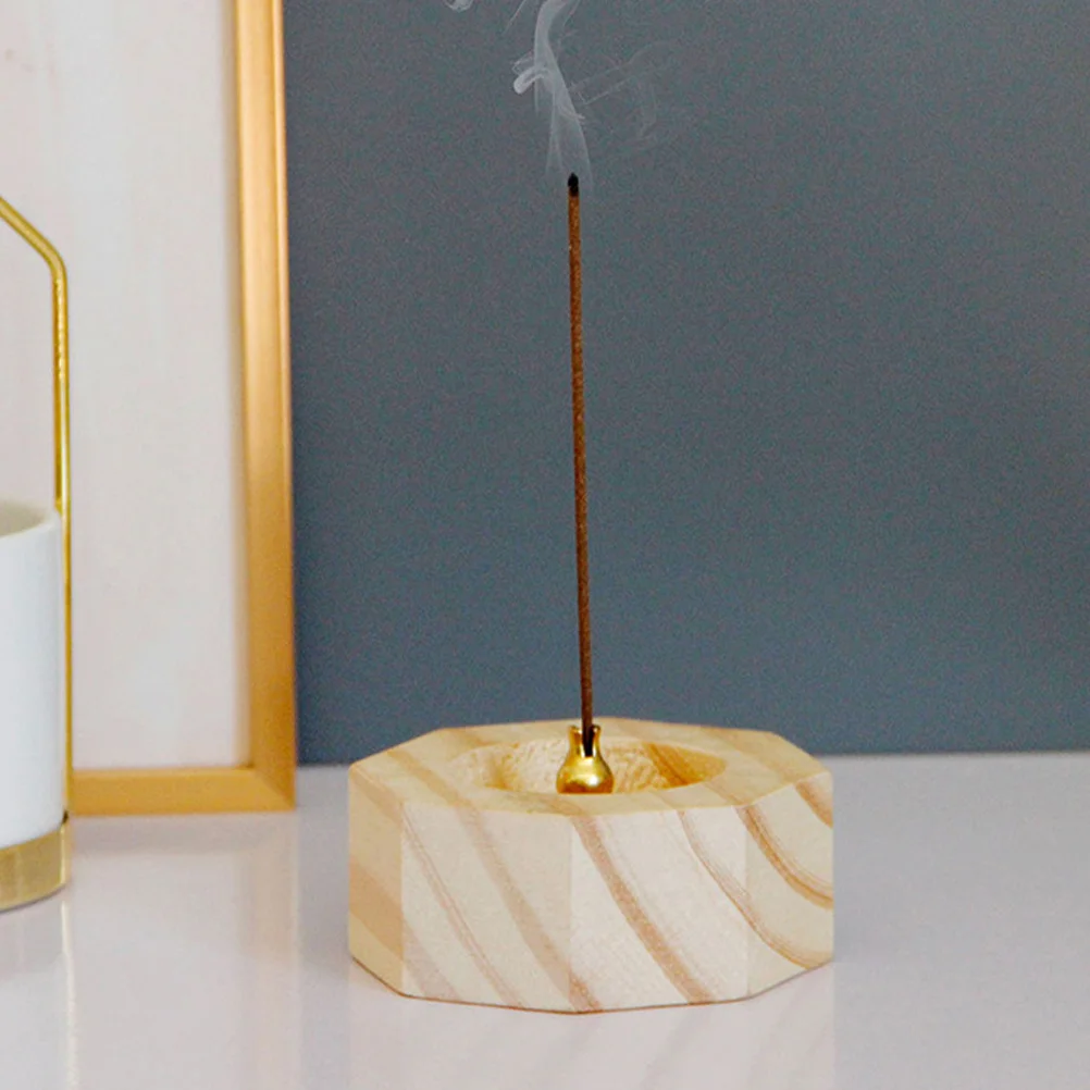 

Wooden Incense Burner Octagon Tabletop Tray For Meditation Aroma Relaxation Incense Holder Small Censer Home Office Bedroom