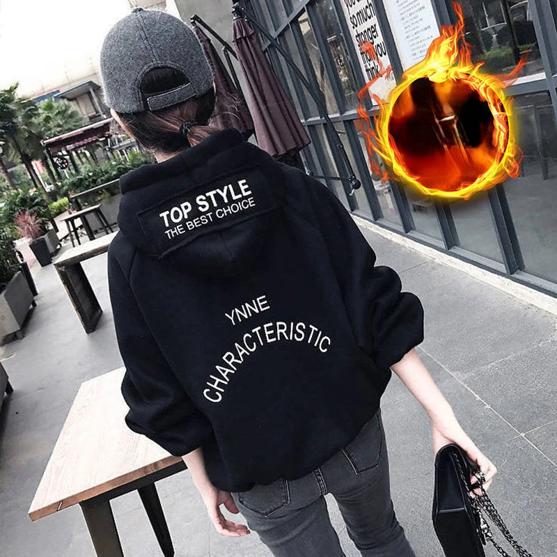 Aesthetic Hoodie Anime Korean Fashion Casual Hoodies for Women Hooded Sweatshirt Graphic Female Streetwear Tops Loose Winter New