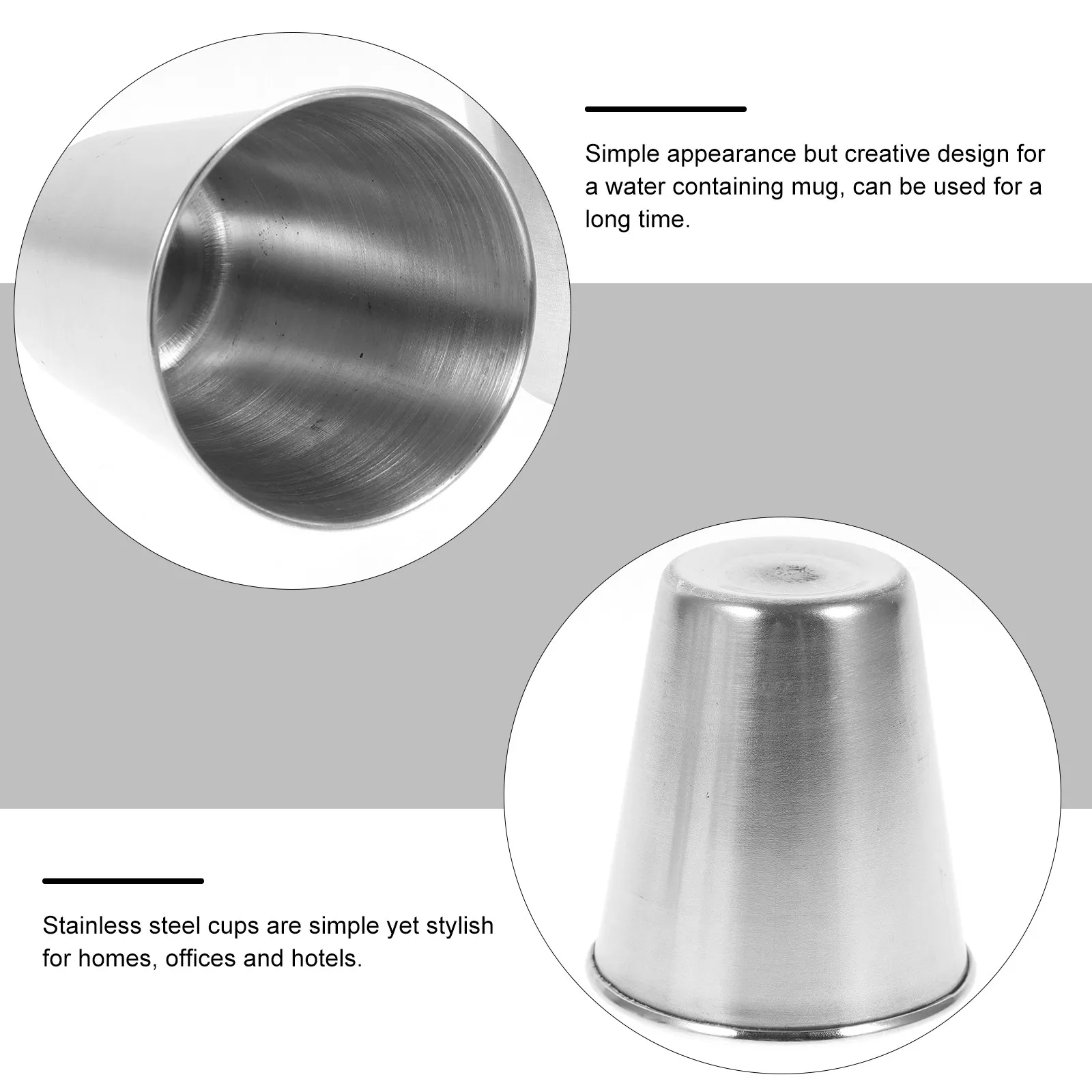6Pcs Broken-Resistant Stainless Steel Kids Water Cups Multifunctional Beer Tea Drinking Mugs for Picnic Party Outdoor