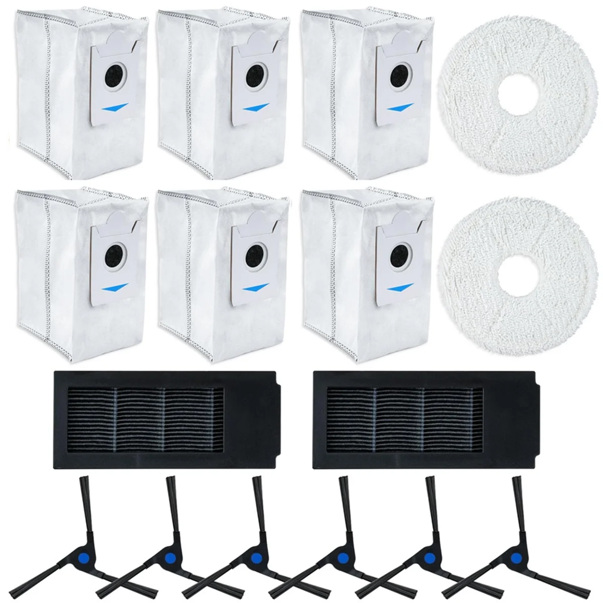 قطع غيار علوية مناسبة للمكنسة الكهربائية Ecovacs Deebot X2، X2 Omni، X2pro، DEX86، كيس الغبار، وسادات الممسحة، والفرش،