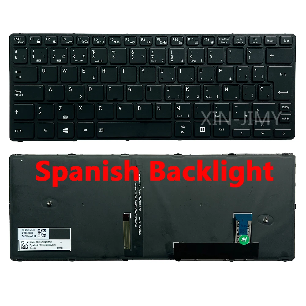 A40-G Spanish Backlit Keyboard for Toshiba Dynabook Tecra A40-G TBM19B16A0J3562 G83C000KU5AR TBM19B26GB-3562 G83C000KV5EN SP