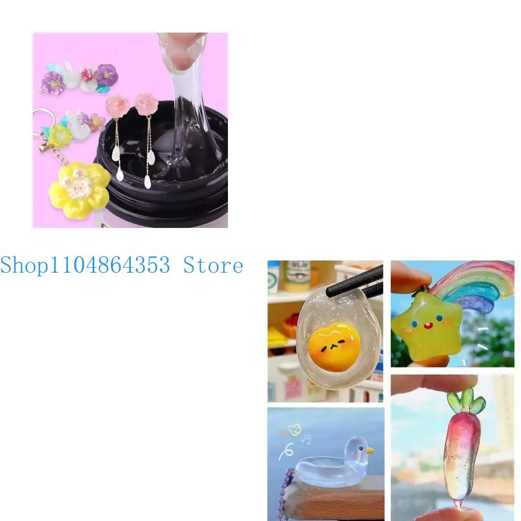 

652F Clear UV Clay Creative Model Kneading for Beginners DIP Resin Jewelry Making Accessory for Enthusiasts