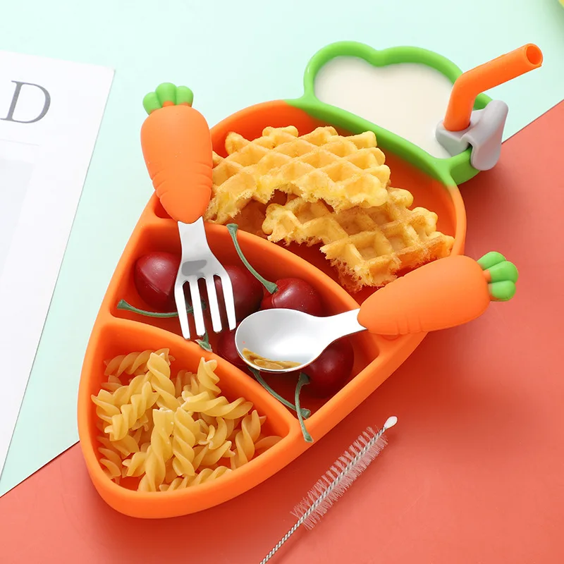 1pc-Carrot shaped 304 stainless steel with cute carrot shaped fork, reusable tableware