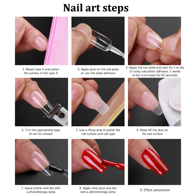 440/550 Stücke Klare Acryl Lange Gefälschte Nägel Kapseln Mandel Französisch Sarg Volle Halbe Abdeckung Falsche Nägel Künstliche Nagel weiche Gel Tipps