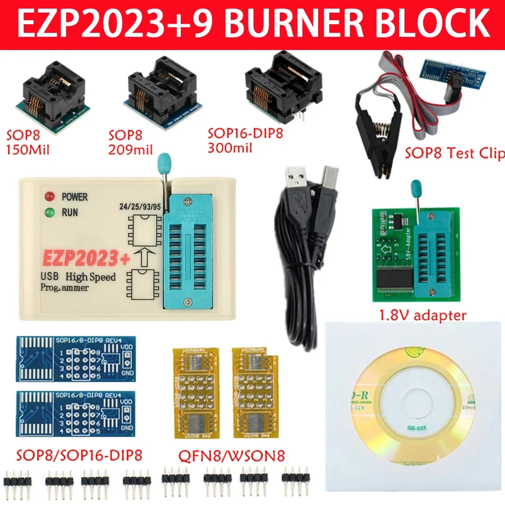 EZP2023+ Szybki programator USB 2.0 12 Mb/s Obsługa 25 FLASH 24 93 95 EEPROM BIOS Szybkie odczyty/zapisy — zdjęcie 5