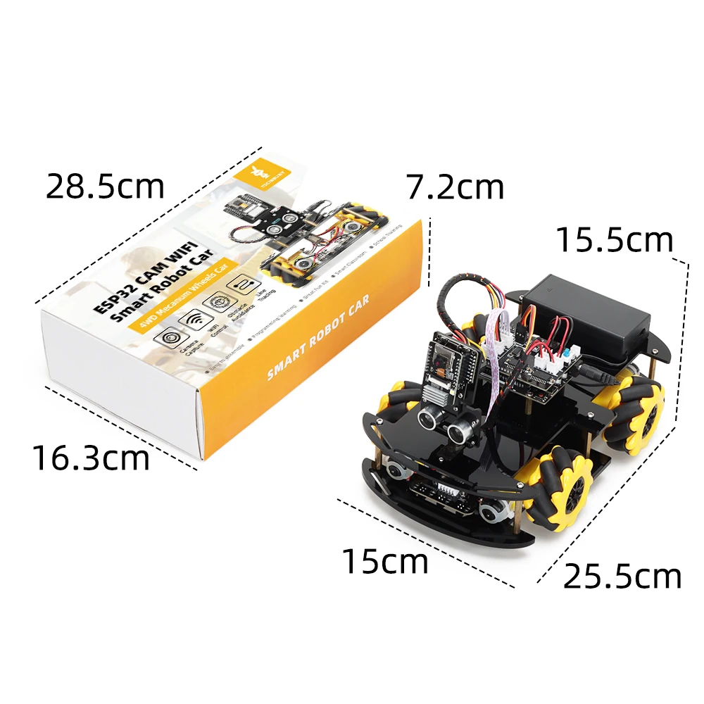 ชุดคิตสำหรับรถยนต์อัจฉริยะ ESP 32สำหรับการเขียนโปรแกรม Arduino พร้อมกล้องและรหัสเรียนรู้ทักษะการพัฒนาชุดอิเล็กทรอนิกส์อัจฉริยะ DIY แบบสมบูรณ์